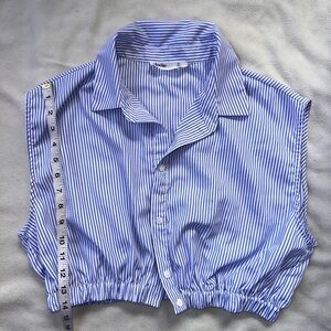Elodie blue and white stripe button down